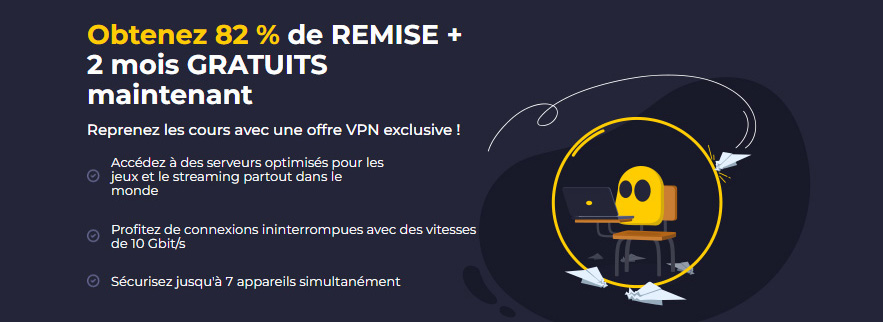 Illustration : Promotion de CyberGhost VPN our la rentrée des classe 2023