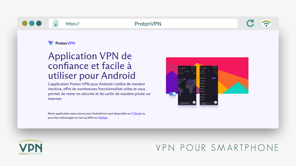 Illustration : ProtonVPN smartphone Open Source