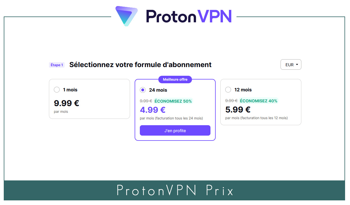 Illustration : ProtonVPn Prix à partir de novembre 2023