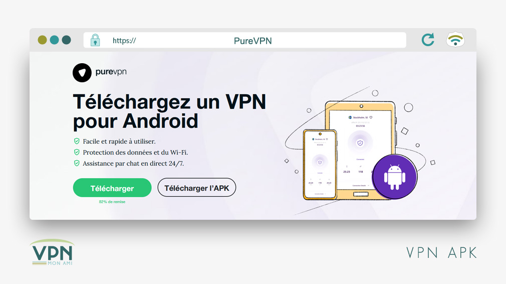 Illustration : PureVPN APK Android