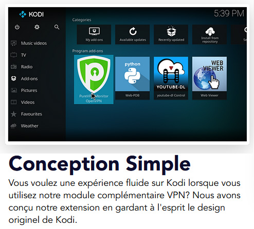 Illustration : PureVPN pour Kodi