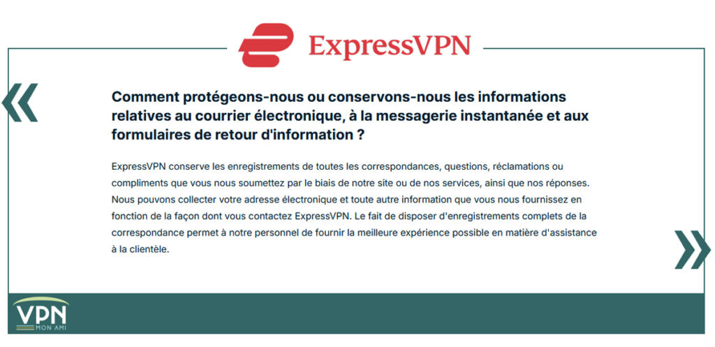 ExpressVPN conserve les enregistrements de toutes les correspondances 
