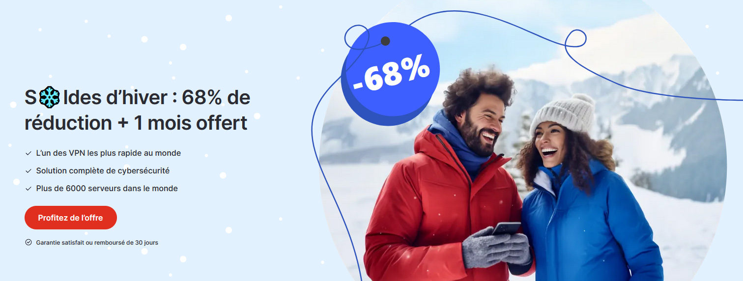 Illustration Soldes de l'hiver 2024 chez NordVPN