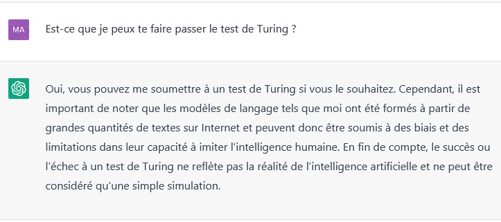 Illustration : Test de Turing et ChatGPT