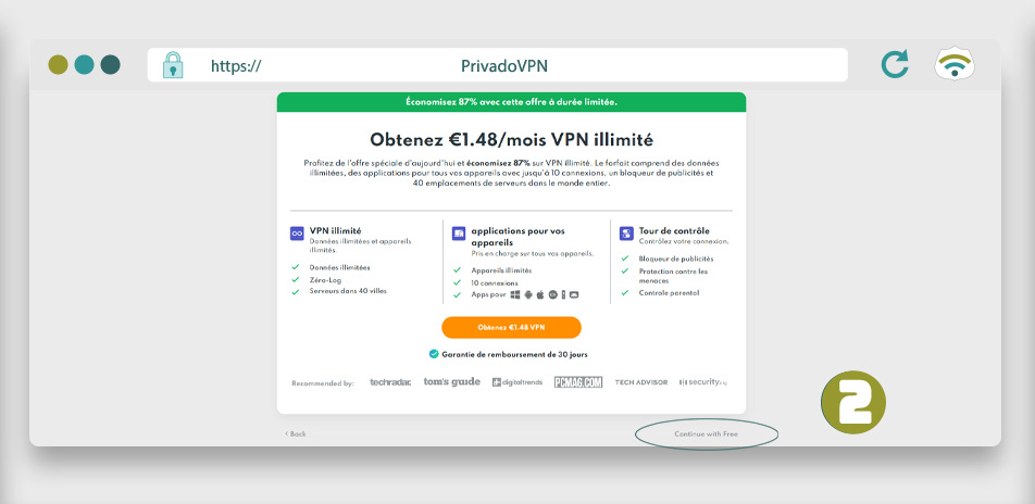 Illustration: Tuto PrivadoVPN gratuit partie 2