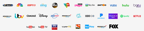 Illustration : exemple de services de VOD disponibles sur Fire TV